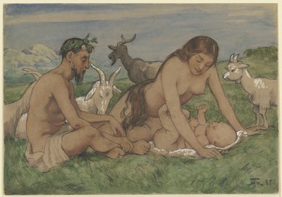 Familie der Faune von Hans Thoma