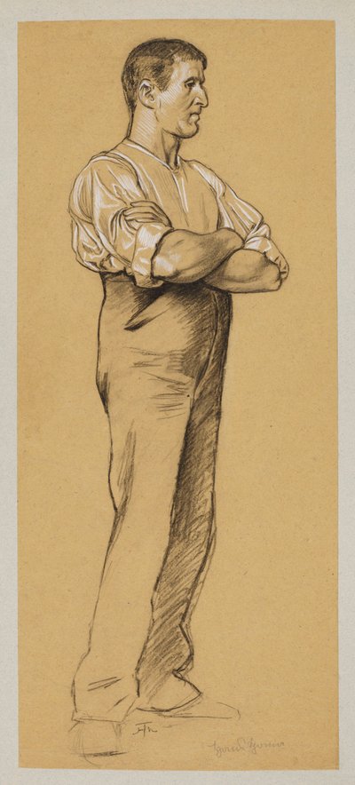 Mann mit verschränkten Armen von Hans Thoma