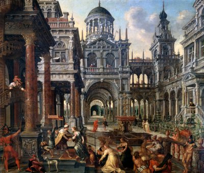 Die Königin von Saba vor Salomo von Hans Vredeman de Vries