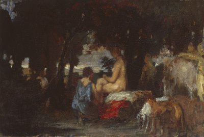 Das Bad der Diana, eine Studie für Die Ruhe der Diana, 1863 von Hans von Marées