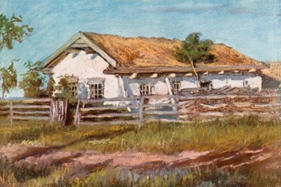 Ein Doukhobor-Haus, in der Nähe von Veregin von Harold Copping