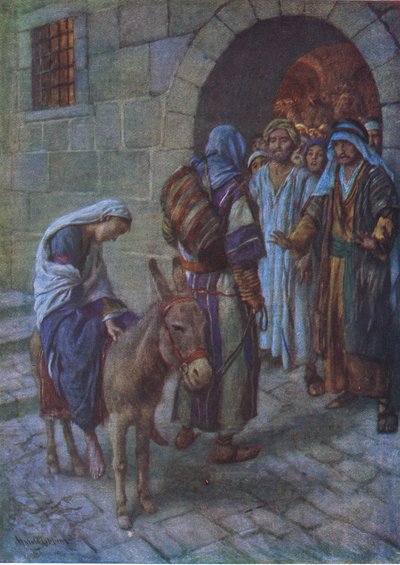 Kein Platz in der Herberge, Illustration aus Harold Copping Bilder: Die Kronen-Serie, ca. 1920er von Harold Copping