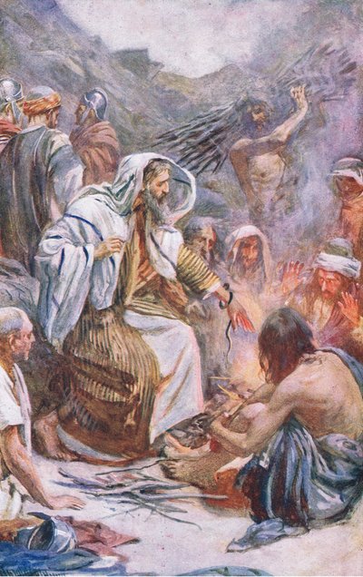 St. Paulus auf Melita, Illustration aus Harold Copping Bilder: Die Kronen-Serie, ca. 1920er von Harold Copping