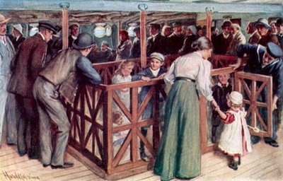 Der Sandkasten der Kinder zwischen den Decks auf der SS Empress of Britain von Harold Copping