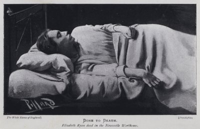 Zu Tode gebracht, Elizabeth Ryan tot im Newcastle Arbeitshaus von Harold Hume Piffard