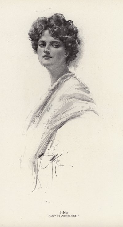 Sylvia aus dem Roman The Opened Shutters von Clara Louise Burnham von Harrison Fisher