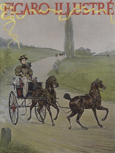 Im Tandem. Titelbild von Le Figaro Illustre, Juni 1895 von Harry Finney