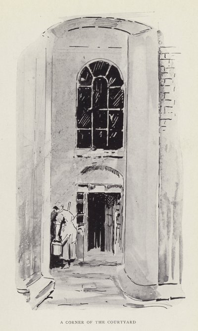 Eine Ecke des Innenhofs von Harry Furniss
