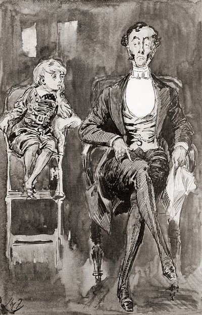 Illustration von Harry Furniss für den Roman Dombey und Sohn von Charles Dickens, aus der Testimonial Edition, veröffentlicht 1910 von Harry Furniss