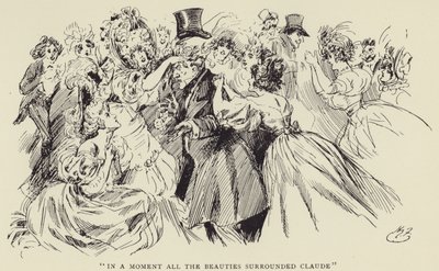In einem Moment umringten alle Schönheiten Claude von Harry Furniss