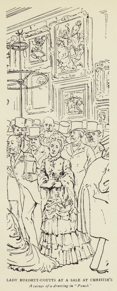 Lady Burdett-Coutts bei einem Verkauf bei Christie