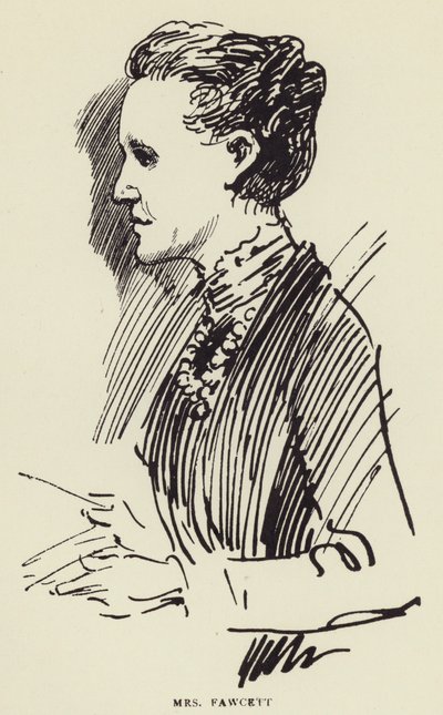 Mrs Fawcett von Harry Furniss