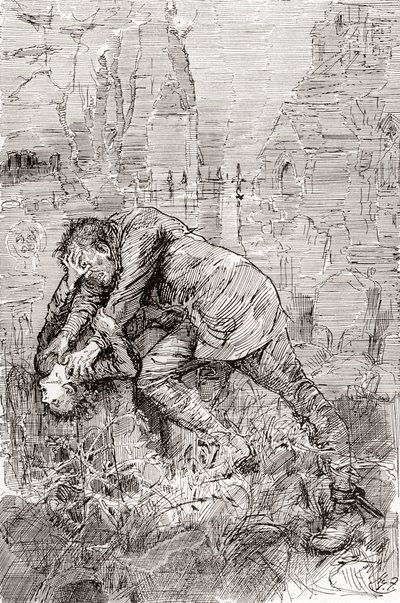 Pips Kampf mit dem entflohenen Sträfling. von Harry Furniss