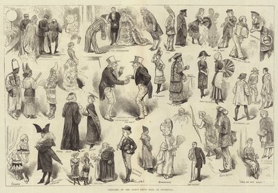 Skizzen vom Kostümball in Liverpool von Harry Furniss