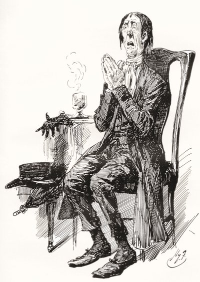 Stiggins. Illustration von Harry Furniss für den Charles Dickens Roman Die Pickwickier, aus der Testimonial Edition, veröffentlicht 1910 von Harry Furniss