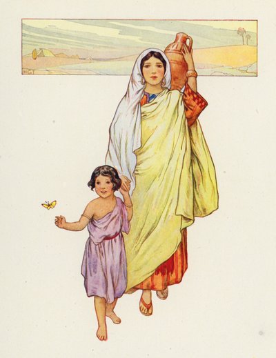 Hagar und Ismael zogen in die Wüste von Harry George Theaker
