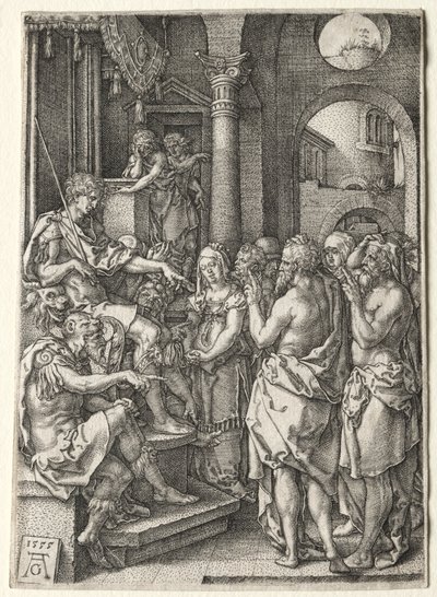 Die Geschichte von Susanna: Susanna der Ehebruch beschuldigt, 1555 von Heinrich Aldegrever