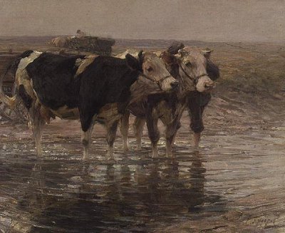 Vieh beim Tränken von Heinrich Johann von Zugel