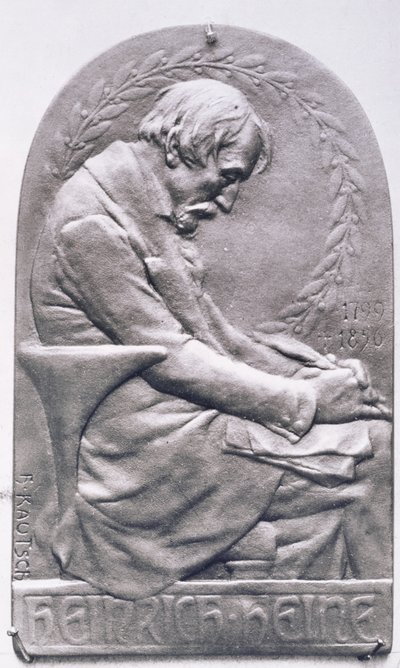 Porträtmedaillon von Heinrich Heine (1797-1856) von Heinrich Kautsch
