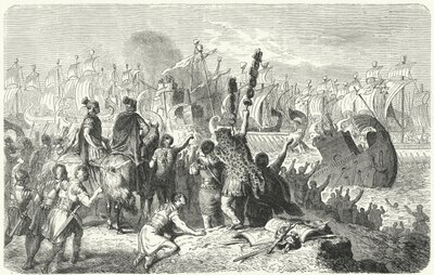 Schlacht von Actium, 31 v. Chr. (Stich) von Heinrich Leutemann
