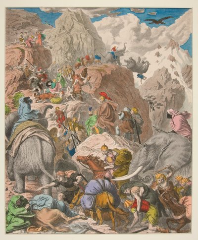 Bilder der Antike - XIII - die Karthager: Hannibal überquert die Alpen von Heinrich Leutemann