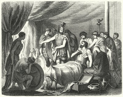Der Tod des Epaminondas, 362 v. Chr. von Heinrich Leutemann