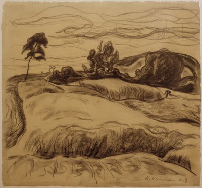 Hügelige Landschaft von Heinrich Nauen