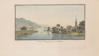 Blick auf die St. Petersinsel am Bielersee von Heinrich Rieter