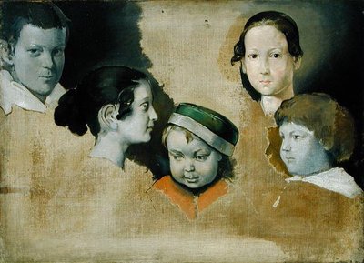 Die fünf ältesten Kinder des Malers Julius Schnorr von Carolsfeld (1794-1872), ca. 1839-40 von Heinrich Wilhelm Truebner