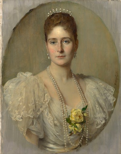 Porträt der Kaiserin Alexandra Fjodorowna von Russland 1872-1918, Ehefrau von Zar Nikolaus II., 1897 von Heinrich von Angeli