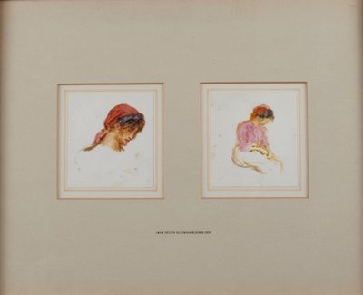 Studie eines Mädchens mit rotem Kopftuch von Helen Allingham