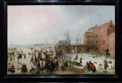 Eisszene bei einer Brauerei von Hendrick Avercamp