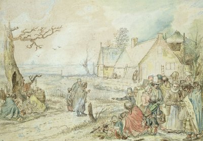 Landschaft mit Zigeuner-Wahrsagern von Hendrick Avercamp