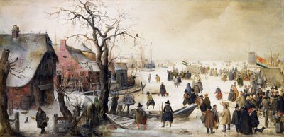 Winterszene an einem Kanal von Hendrick Avercamp