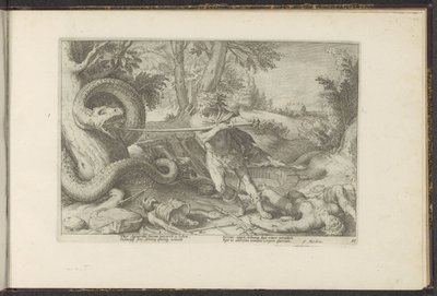 Cadmus doodt de draak von Hendrick Goltzius (workshop of)