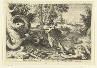 Kadmos tötet den Drachen von Hendrick Goltzius (workshop of)