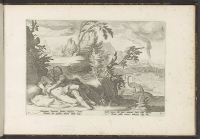 Corvus ertappt das Mädchen Coronis von Hendrick Goltzius (workshop of)