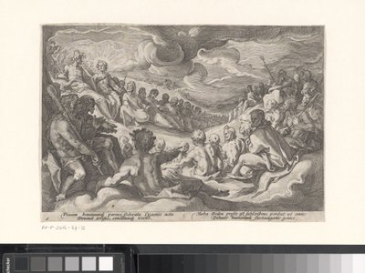 Jupiter fragt die olympischen Götter um Rat von Hendrick Goltzius (workshop of)