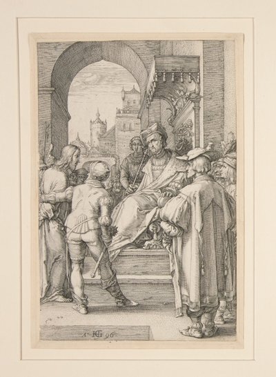 Christus vor Pilatus, Blatt 5 aus der Serie Die Passion Christi von Hendrick Goltzius