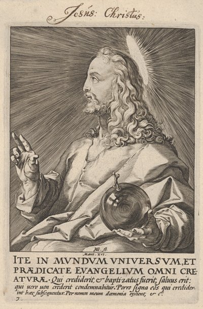 Christus, aus "Christus, die Apostel und St. Paulus mit dem Glaubensbekenntnis" von Hendrick Goltzius