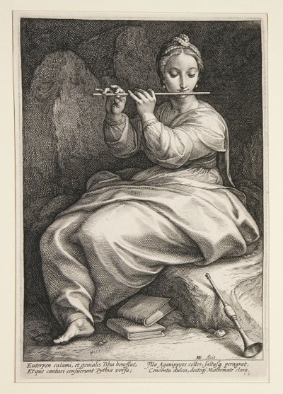 Euterpe, Tafel 6 aus der Serie Die neun Musen von Hendrick Goltzius