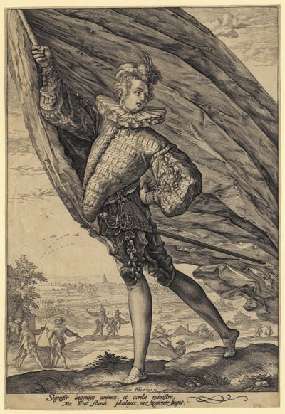 Fahnenschwinger von Hendrick Goltzius