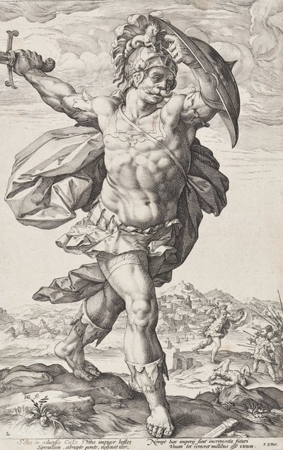 Horatius Cocles (Römische Helden, Blatt 2) von Hendrick Goltzius