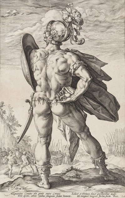 Marcus Valerius Corvus (Römische Helden, Blatt 6) von Hendrick Goltzius