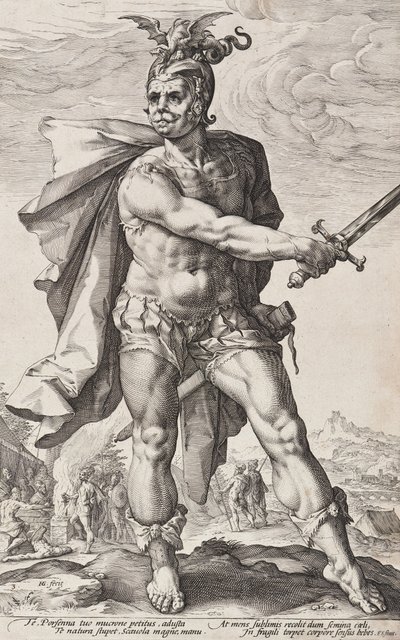 Mucius Scaevola (Römische Helden, Blatt 3) von Hendrick Goltzius