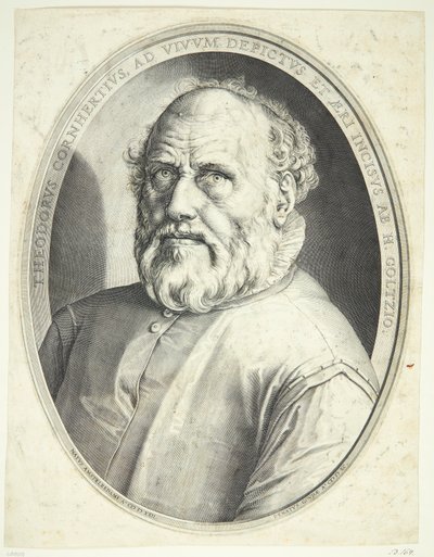 Porträt von Dirck Volkertsz Coornhert von Hendrick Goltzius