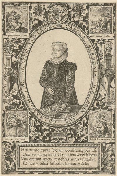 Porträt von Charlotte von Bourbon von Hendrick Goltzius