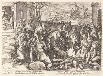 St. Paul von der Viper gebissen von Hendrick Goltzius