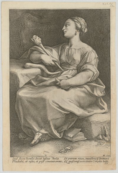 Thalia, Blatt 2 der Folge "Neun Musen" von Hendrick Goltzius