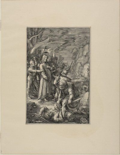 Der Verrat an Christus, Platte drei aus Die Passion Christi von Hendrick Goltzius